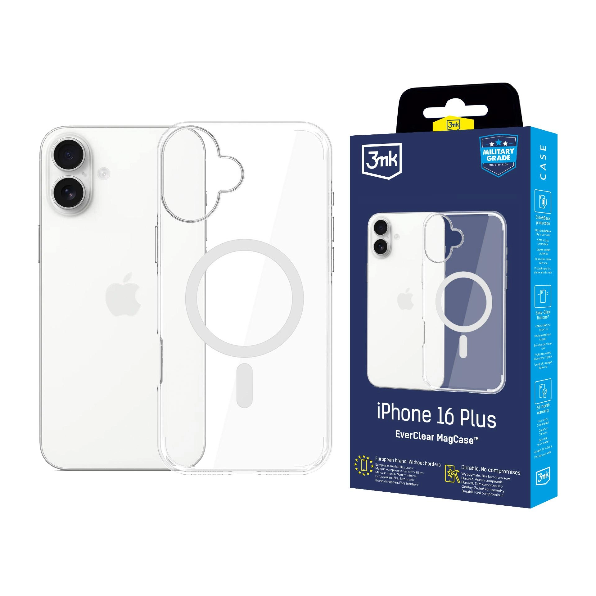 Etui 3mk EverClear MagCase do iPhone 16 Plus Przezroczysty