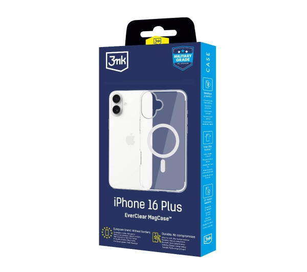 3mk EverClear MagCase do iPhone 16 Plus Przezroczysty