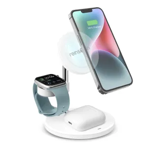 Ładowarka indukcyjna Reinston ELI15M3W1B 3w1 MagSafe 15W Biały