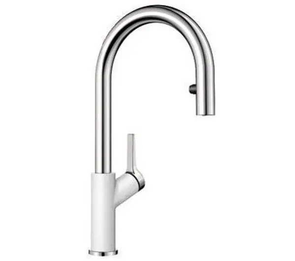Baterie kuchenne - Blanco Carena-S Vario 521368 Biały Chrom/Wygląd silgranitu