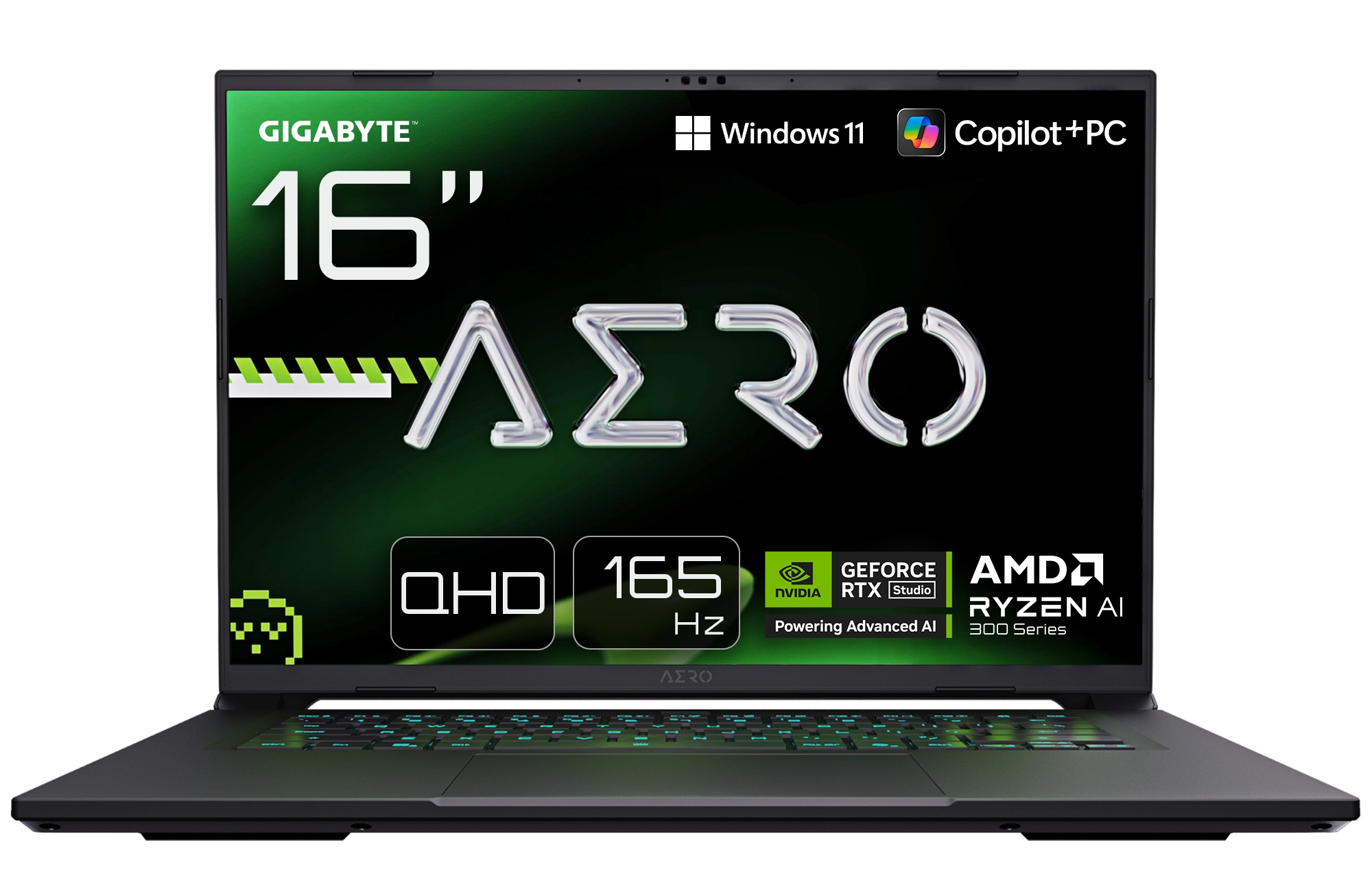 Laptop gamingowy Gigabyte AERO X16 16" 165Hz Ryzen AI 7 350 16GB RAM 1TB Dysk SSD RTX5050 DLSS4 Win11 Szary Funkcje AI