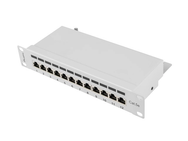 Patch panel Lanberg PPF5-9012-S 12 PORT 1U 10" KAT.5E FTP Szary