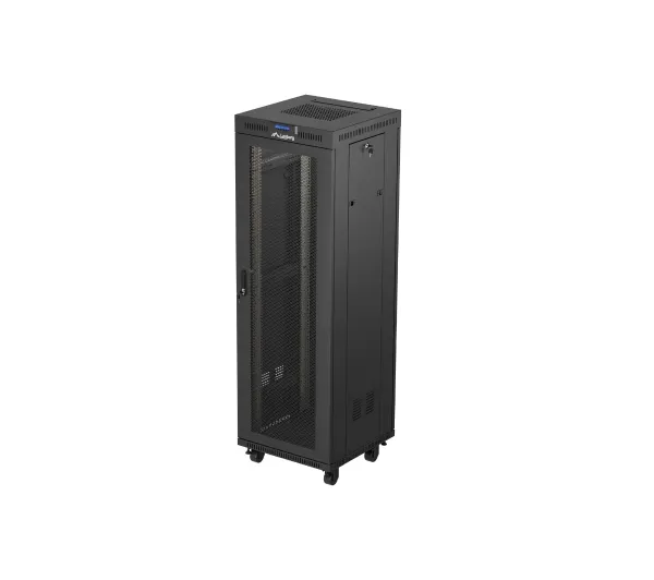 Lanberg Szafa instalacyjna rack stojąca 19 cali 37U 600x600 drzwi perforowane LCD czarna (Flat pack)
