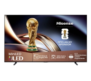 Hisense 100U8Q 100" ULED MiniLED 4K 165Hz Smart TV Funkcje AI Dolby Vision Dolby Atmos HDMI 2.1 DVB-T2