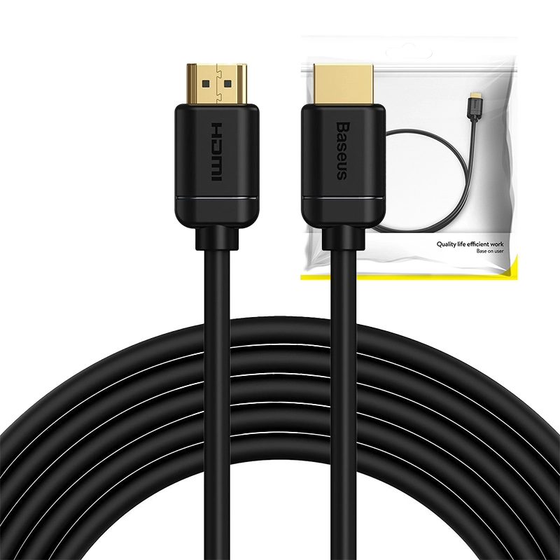 Kabel HDMI Baseus CAKGQ-D01 4K 60Hz, 3D, HDR, 18Gbps, 5m Czarny
