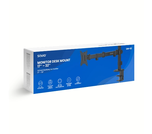 Savio UM-02 od 17" do 32" Max 9kg Czarny