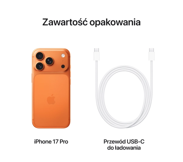 Apple iPhone 17 Pro 256GB Funkcje AI 6,3" 120Hz 48Mpix Kosmiczny pomarańcz - ⚡ BESTSELLERY ⚡ - Kup na Raty - RRSO 0%