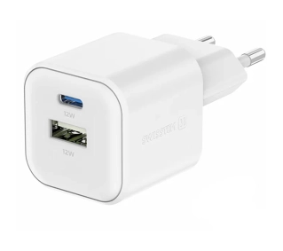 Swissten 22071500 12W 1x USB-C 1x USB-A Biały
