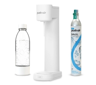 Saturator Dafi PushAir Biało Srebrny + Nabój z gazem CO2