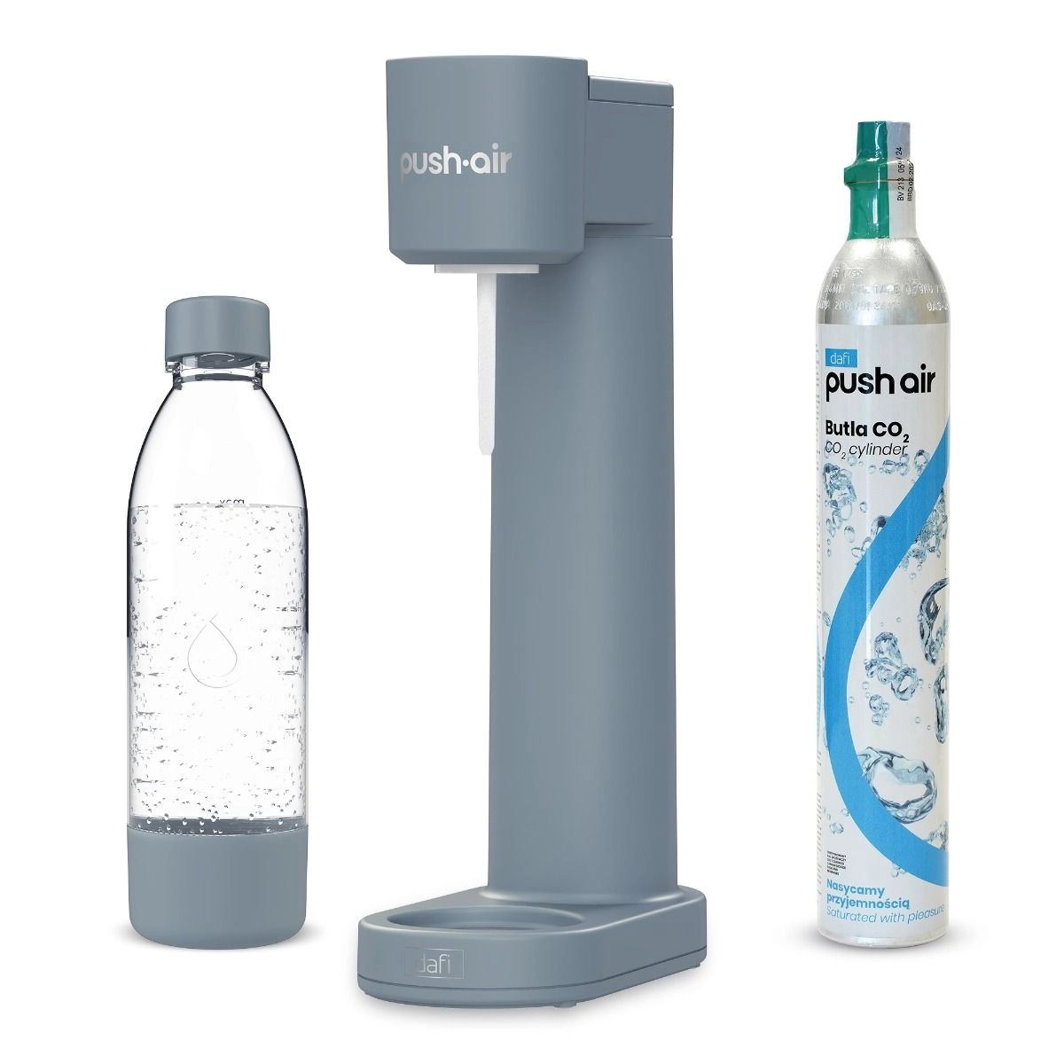 Saturator Dafi PushAir Szary + Nabój z gazem CO2