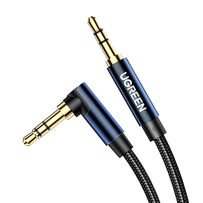 Kabel  audio UGREEN 60180 Kątowy Jack 3,5mm 1.5m Czarny