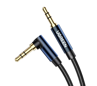 Kabel  audio UGREEN 60180 Kątowy Jack 3,5mm 1.5m Czarny