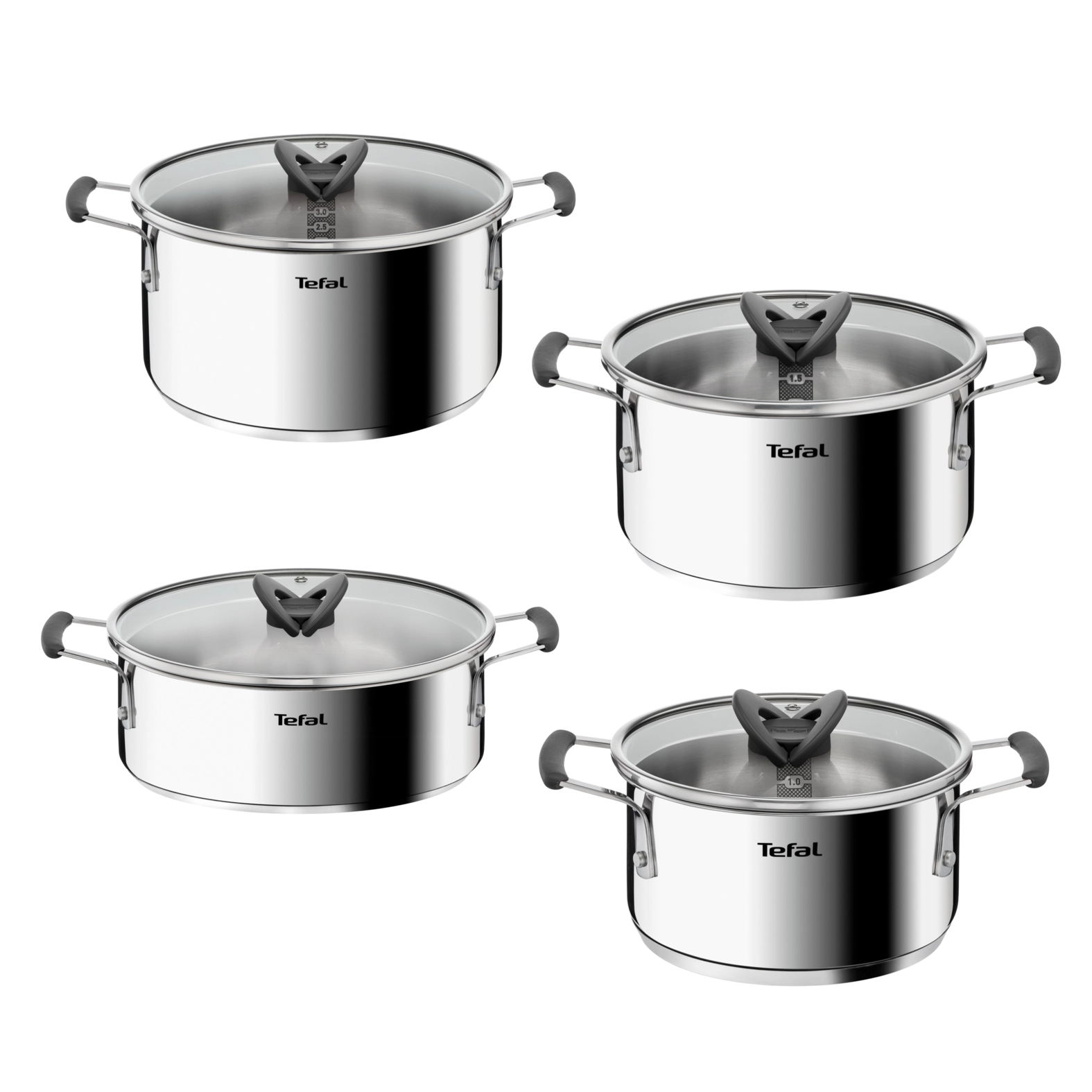 Zestaw garnków Tefal Opti Space G7378S55 Indukcja Stal nierdzewna 8 elementów