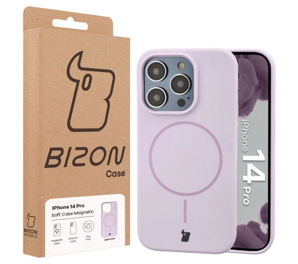 Bizon Soft z MagSafe do Apple iPhone 14 Pro Fioletowy