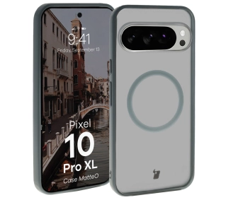 Bizon MatteO z MagSafe do Google Pixel 10 Pro XL Półprzezroczyste z szarą ramką