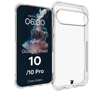 Etui Bizon Elastyczne Salpa do Google Pixel 10/10 Pro Przezroczysty