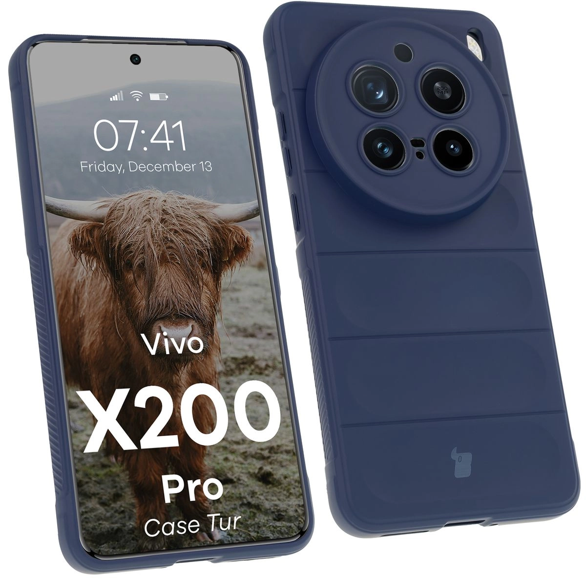 Etui Bizon Tur do Vivo X200 Pro Granatowy