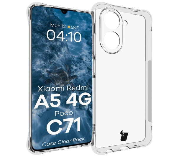 Bizon elastyczne etui Salpa + 2x szkło hartowane Clear Pack do Xiaomi Redmi A5 4G / Xiaomi POCO C71 4G