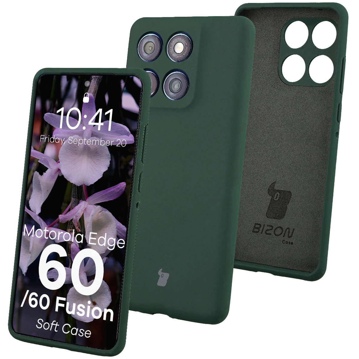 Etui Bizon Soft do Motorola Edge 60 Fusion / Motorola Edge 60 Ciemnozielony