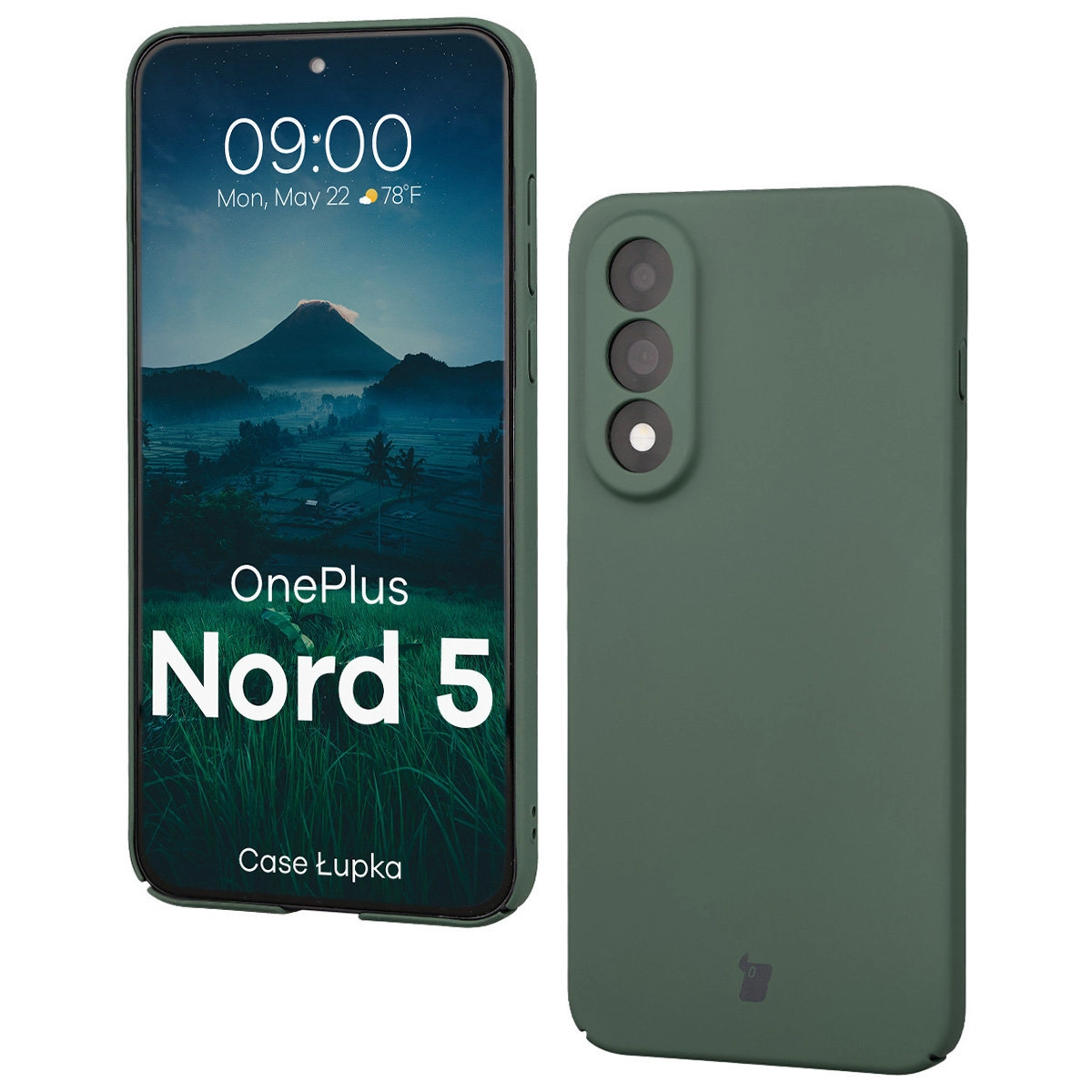 Etui Bizon Łupka do OnePlus Nord 5 Zielony