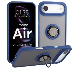 Bizon z uchwytem na palec Hybrid Ring do Apple iPhone Air Przydymione z Niebieską ramką