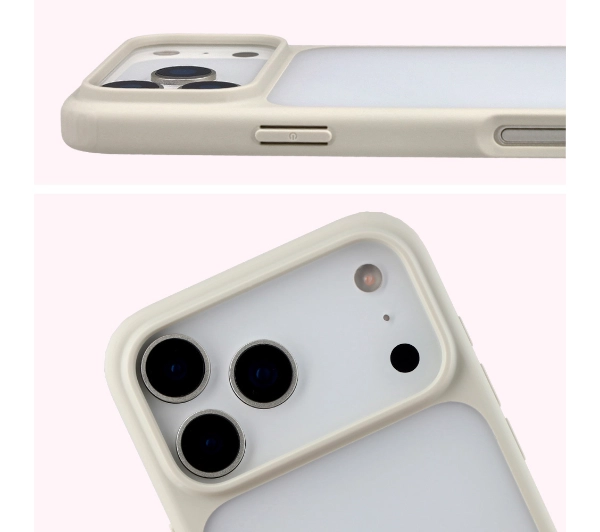 Bizon Angelo do Apple iPhone 17 Pro Max z beżową ramką