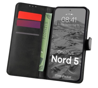 Etui Bizon z klapką Pocket do OnePlus Nord 5 Czarny