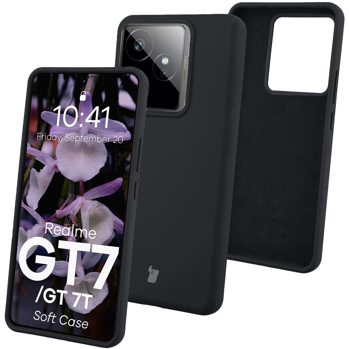 Etui Bizon Soft do Realme GT 7 / Realme GT 7T Czarny