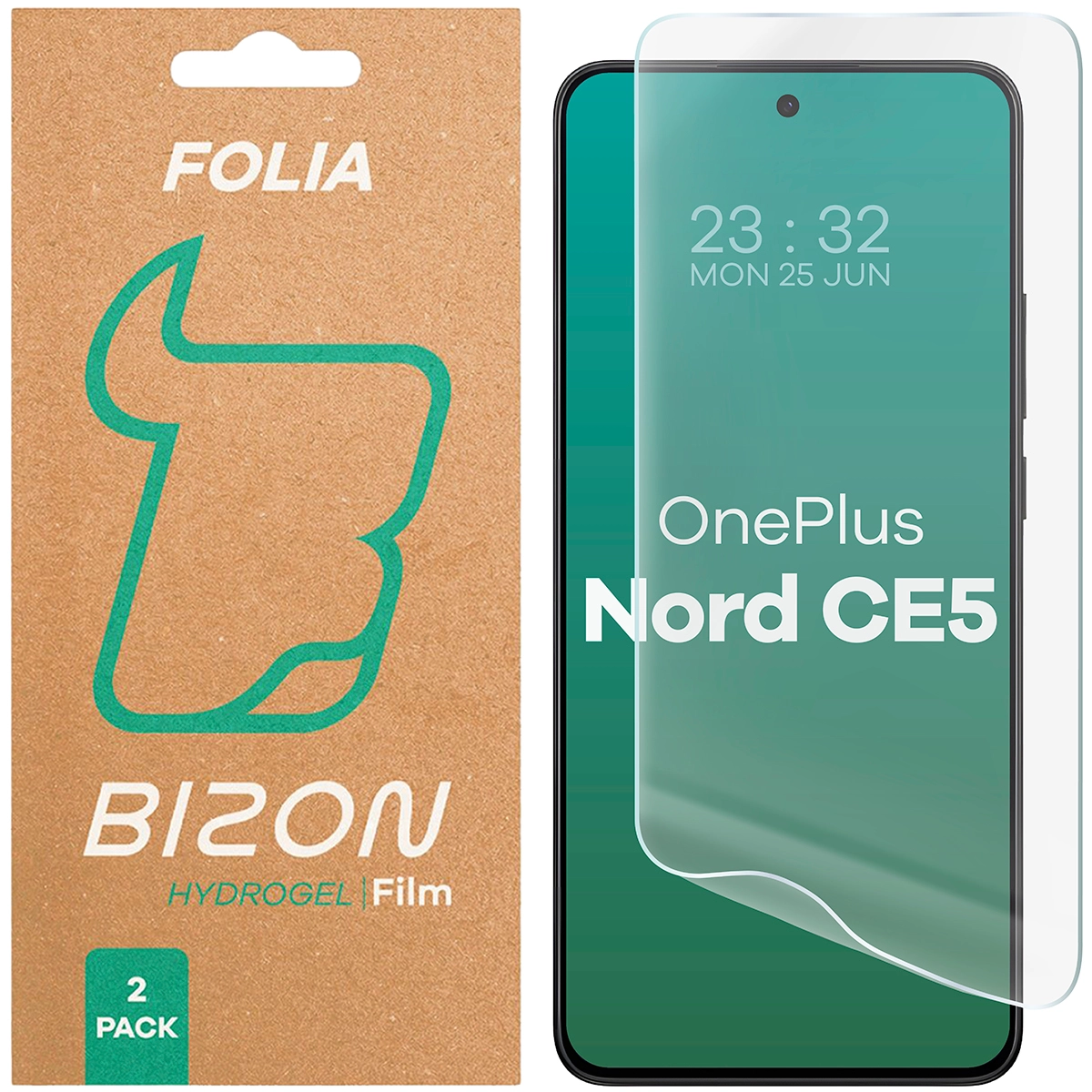 Folia hydrożelowa Bizon na ekran Hydrogel Front do OnePlus Nord CE5 5G 2 sztuki