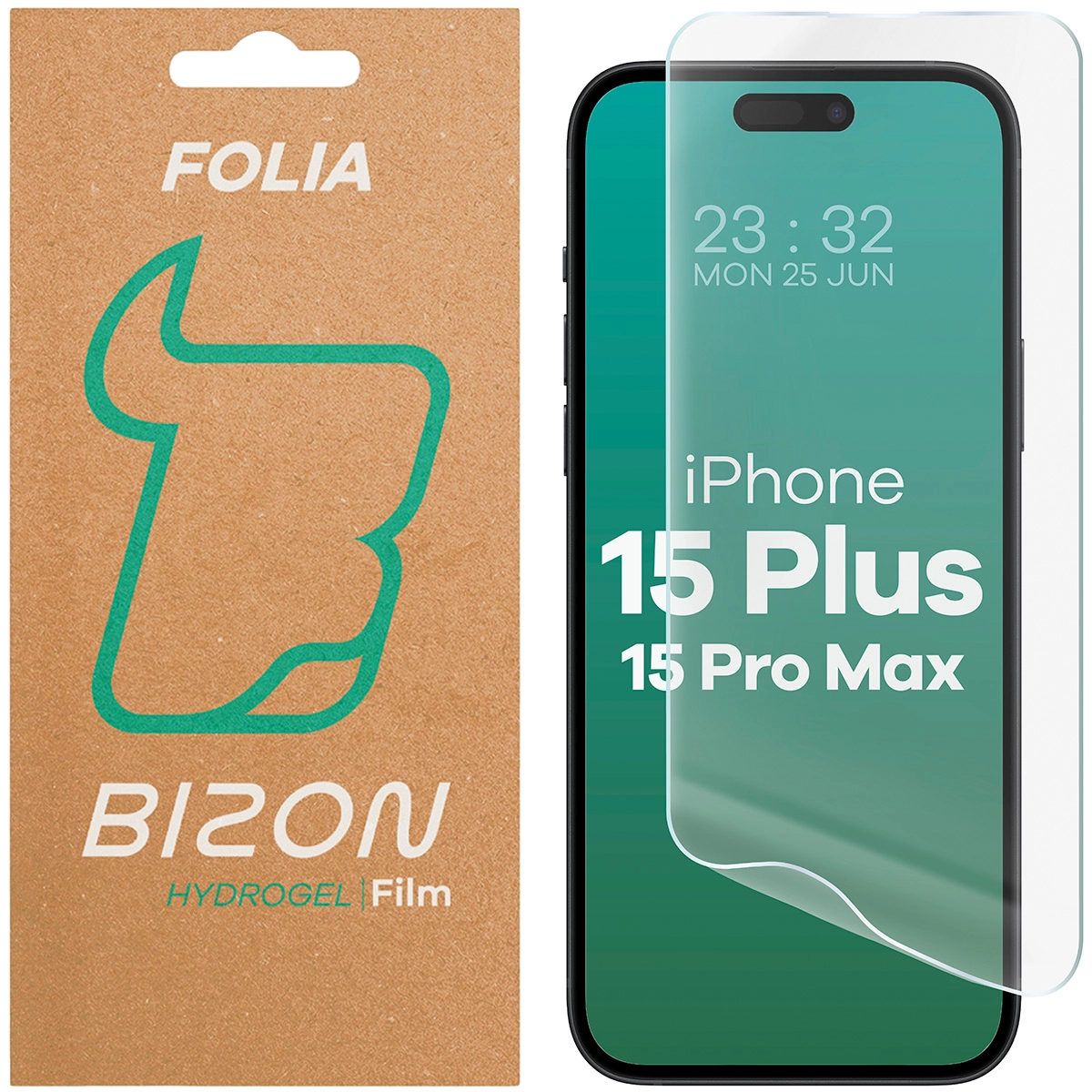 Folia hydrożelowa Bizon na ekran Hydrogel Front do iPhone 15 Plus / 15 Pro Max 1 sztuka