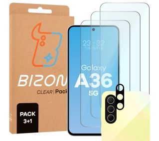 Bizon 3x szkło + szybka na aparat Clear 2 Pack do Samsung Galaxy A36 5G