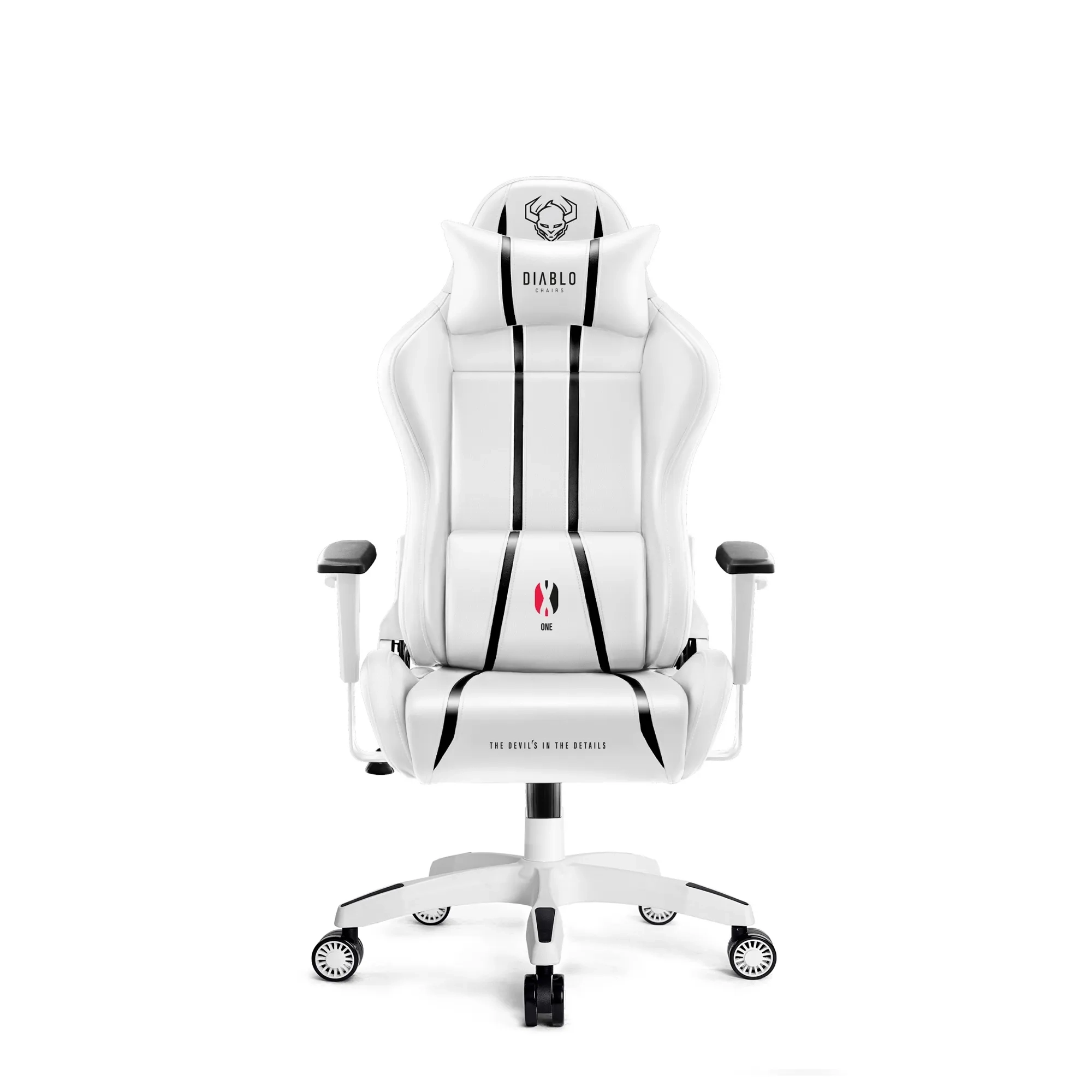 Fotel Diablo Chairs X-One 2.0 Small do 90kg Skóra ECO Biało-czarny