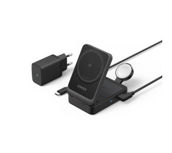 Ładowarka indukcyjna Anker MagGo 3w1 (B2557312) iPhone Apple Watch AirPods 15W Qi2 Czarna