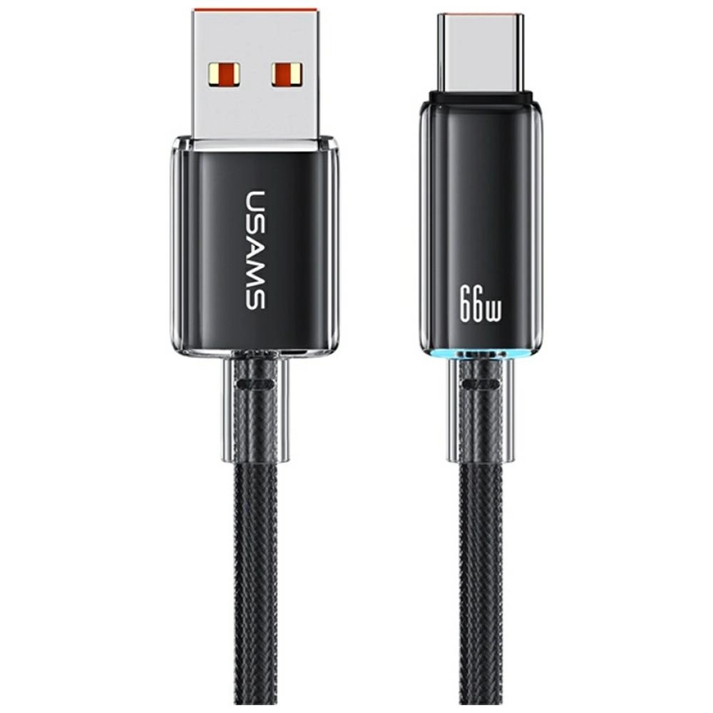 Kabel USAMS Cloud Series 6A USB-A do USB-C 1,2m Czarny