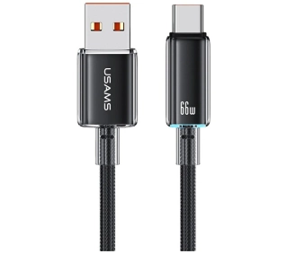 USAMS Cloud Series 6A USB-A do USB-C 1,2m Czarny