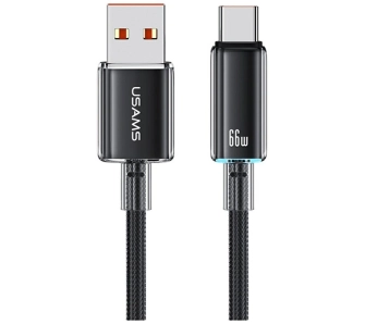 Kabel USAMS Cloud Series 6A USB-A do USB-C 1,2m Czarny