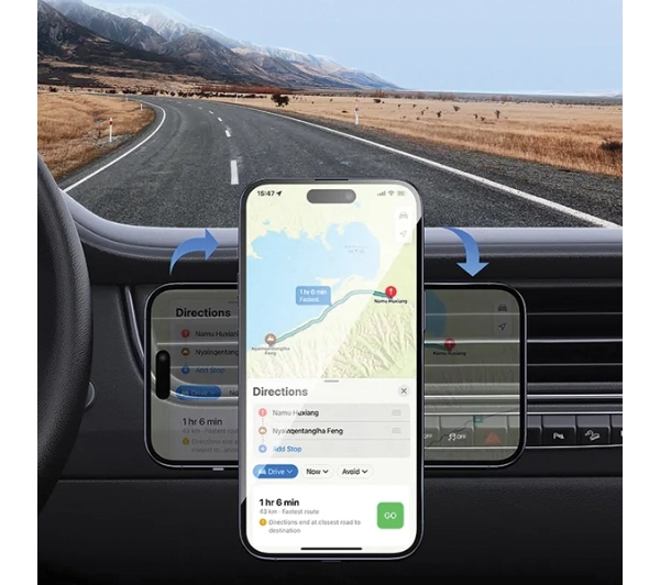 USAMS US-ZJ075 do kratki wentylacyjnej Czarny