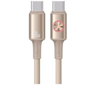 Kabel USAMS Huan Series 60W USB-C do USB-C 1,2m Tytanowy