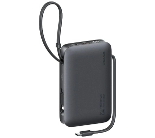 USAMS XR Series CD228 10000mAh 20W + kabel USB-C/Lightning Czarny