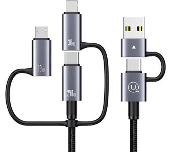 Kabel USAMS Seria Sufeng 6w1 240W 1,2m Aluminium Alloy Czarny