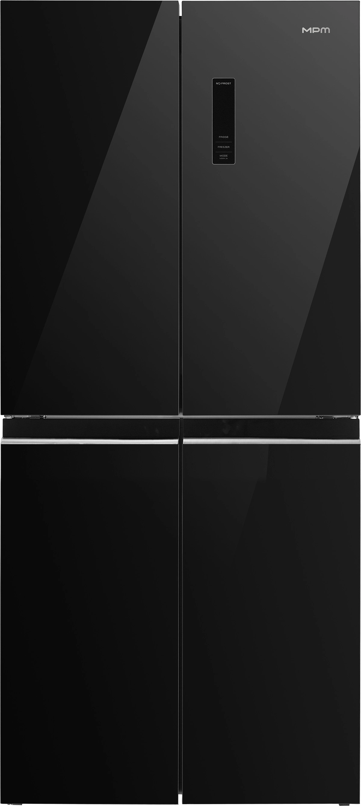 Lodówka MPM SBS 434-SBF-17/D Pełny No Frost 180cm Czarne szkło