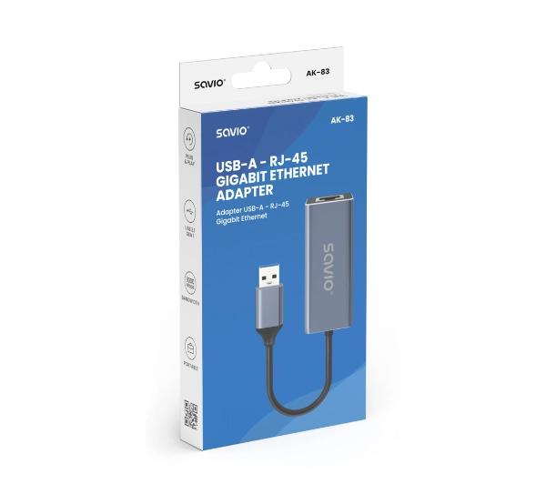 Savio AK-83 USB-A - RJ-45 Gigabit Ethernet 