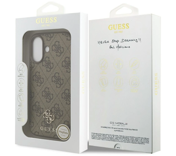 Guess 4G Small Classic Logo MagSafe do iPhone 17 brązowy