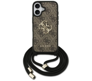 Guess 4G Big Logo Cord Stap Crossbody do iPhone 17 Brązowy