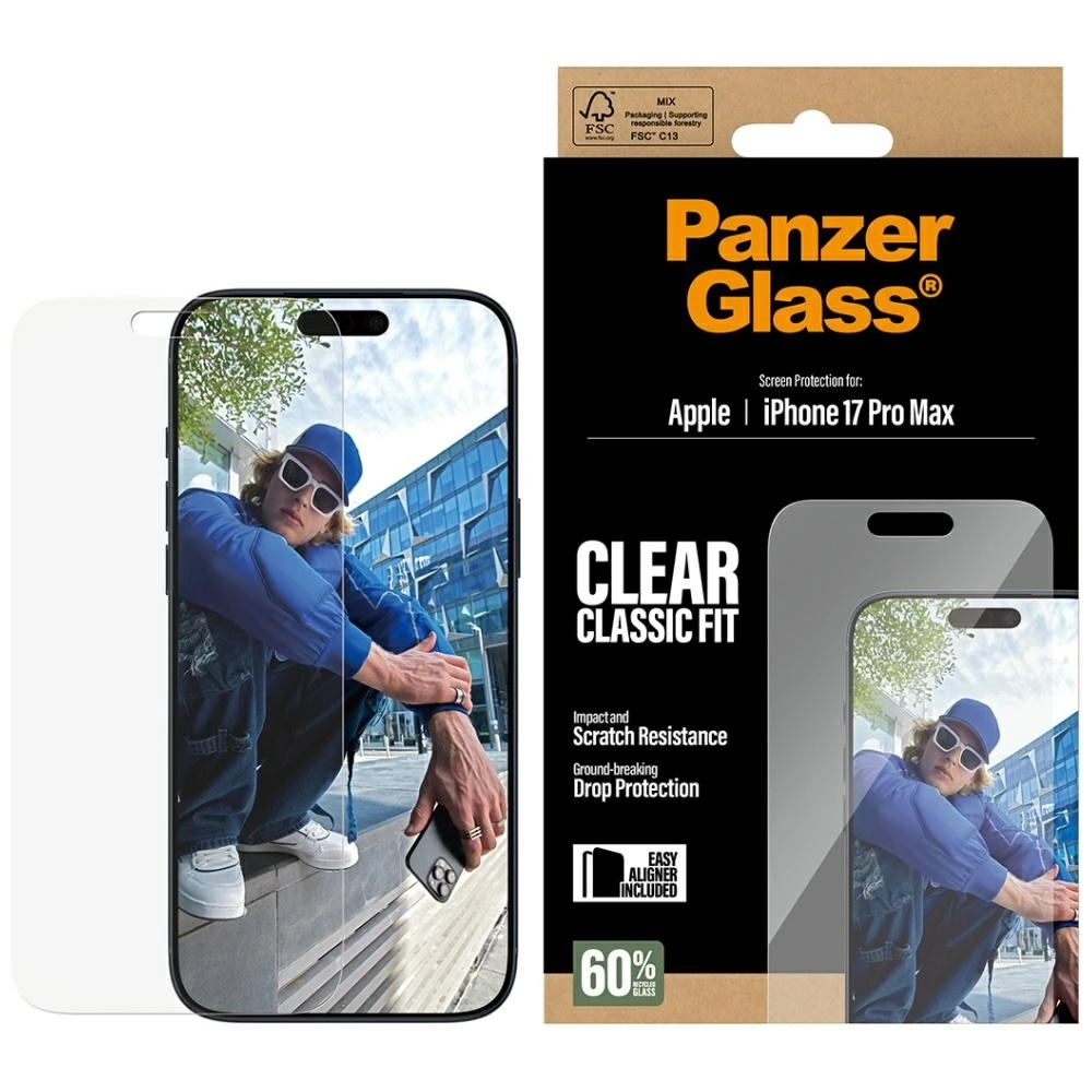 Szkło ochronne PanzerGlass Classic Fit EasyAligner do iPhone 17 Pro Max