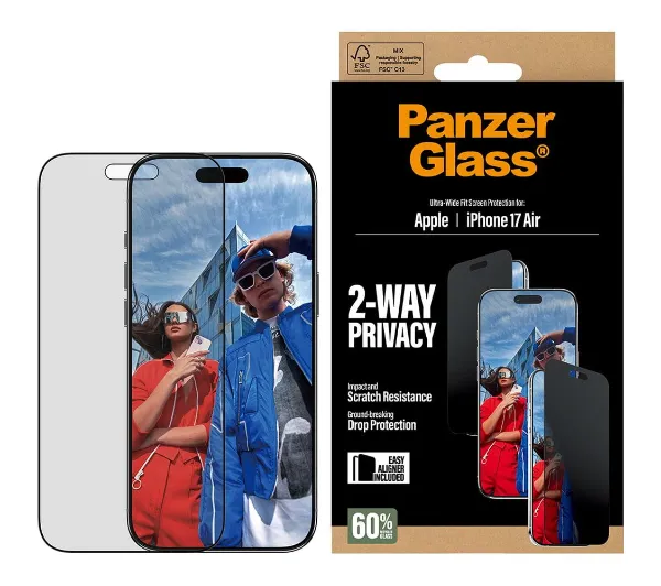PanzerGlass 2-Way Privacy Screen Protector Ultra-Wide Fit - szkło prywatyzujące do iPhone Air