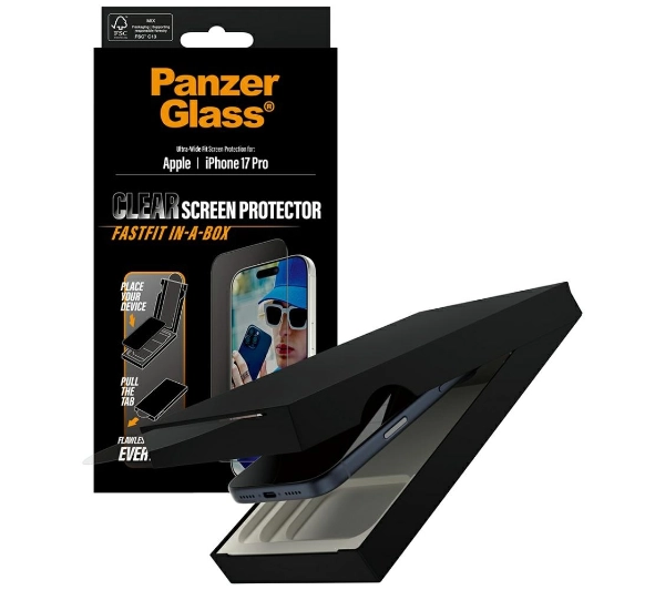 PanzerGlass Ultra-Wide Fit Fastfit do iPhone 17 Pro
