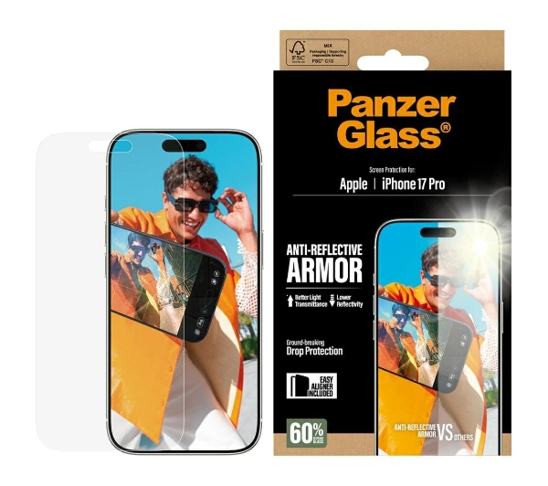 PanzerGlass Armor Anti-Reflective EasyAligner Tempered Glass for iPhone 17 Pro