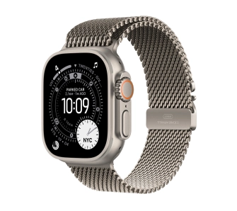 Apple Watch Ultra 3&nbsp;GPS + Cellular koperta z natural tytanu Szary 49mm Bransoleta mediolańska z natural tytanu Rozmiar M