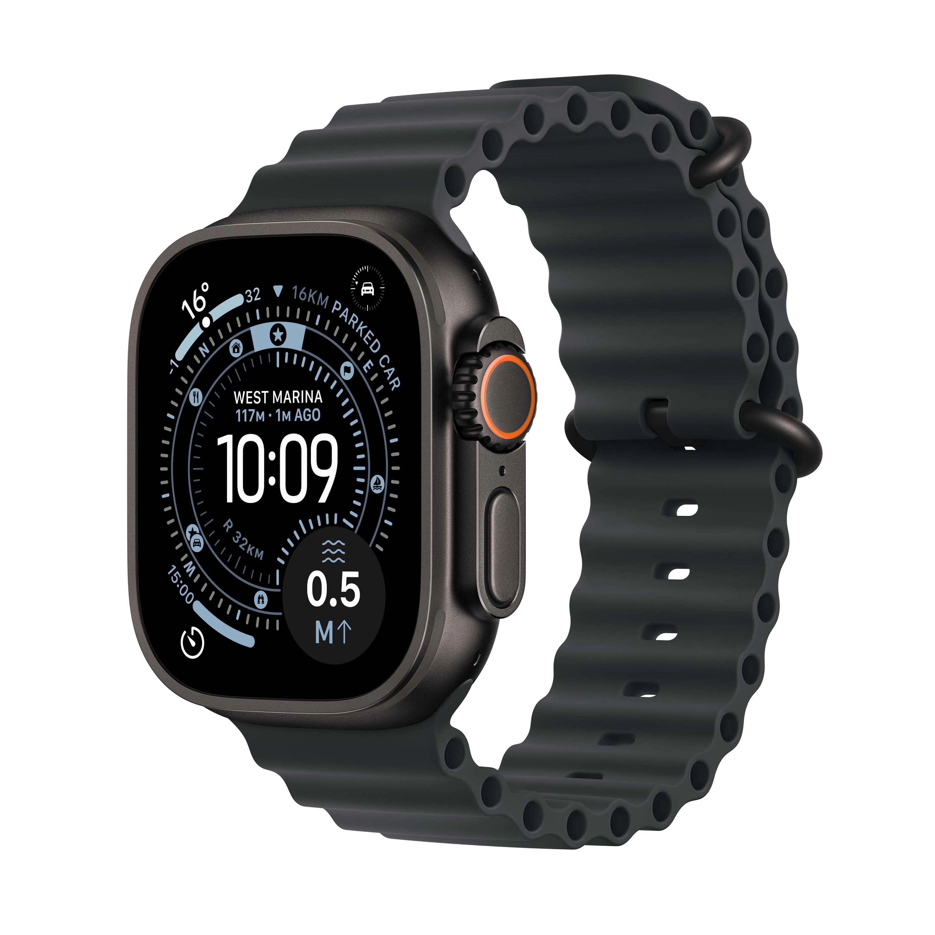 Apple Watch Ultra 3 GPS + Cellular koperta z tytanu Czarna 49mm Pasek Ocean Czarny